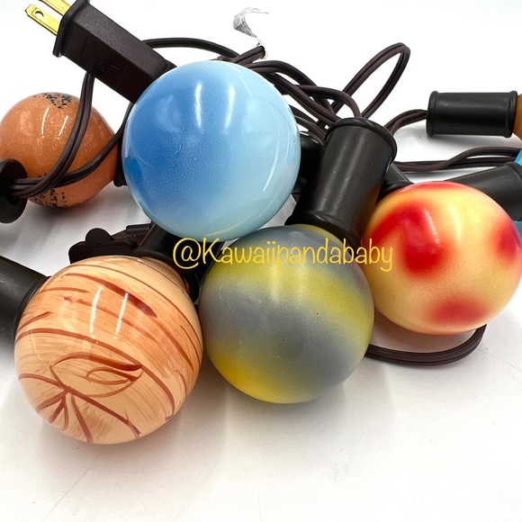 Rare Vintage Handpainted Solar System Planets Outer Space Glass String Lights - Picture 3 of 8